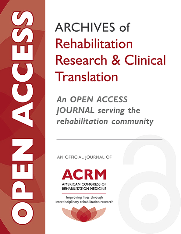 Go to journal home page - Archives of Rehabilitation Research and Clinical Translation